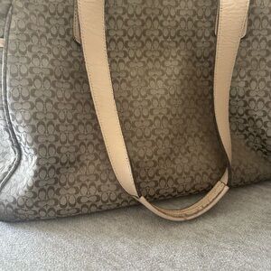 Coach Brown and Tan Signature Tote